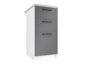 Belini Unterschrank ohne Arbeitsplatte mit Schubladen 40 cm Grau matt Hersteller TOR SDSZ40/0/WT/SR/0/B1