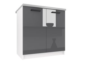 Belini Unterschrank 80 cm Grau Hochglanz mit Arbeitsplatte Hersteller INF SD80/0/WT/S/0/B1