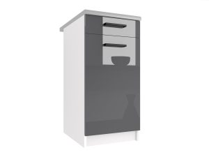 Belini Unterschrank mit Schubladen 40 cm Grau Hochglanz ohne Arbeitsplatte Hersteller INF SDSZ1-40/0/WT/S/BB/B1