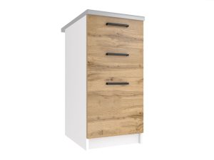 Belini Küchenunterschrank ohne Arbeitsplatte mit Schubladen 40 cm Eiche Wotan ohne Arbeitsplatte Hersteller TOR SDSZ40/0/WT/DW/0/B1