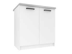 Belini Unterschrank 80 cm Weiß Matt mit Arbeitsplatte Hersteller TOR SD80/0/WT/WT/0/B1