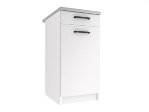Belini Unterschrank ohne Arbeitsplatte mit Schubladen 40 cm Matt Weiß Hersteller TOR SDSZ1-40/1/WT/WT/BB/B1