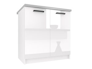 Belini Unterschrank 80 cm Weiß Hochglanz mit Arbeitsplatte Hersteller INF SD80/0/WT/W/0/B1