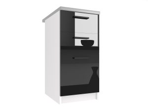Belini Unterschrank mit Schubladen 40 cm Schwarz Hochglanz ohne Arbeitsplatte Hersteller INF SDSZ40/1/WT/B/BB/B1