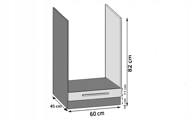 Belini Unterschrank für Einbau-Backofen 60 cm Weiß Matt ohne Arbeitsplatte Hersteller TOR SDP60/0/WT/WT/0/B1