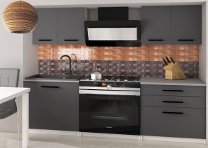 Küchenzeile Belini 120 cm grau matt mit Tiesto2 Arbeitsplatte Hersteller TOR TIESTO2/2/WT/SR/0/B1