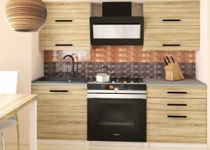 Küchenzeile Belini 120 cm Eiche Sonoma mit Arbeitsplatte Eleganta2 Hersteller TOR ELEGANTA2/2/WT/DS/0/B1