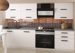 Küchenzeile Belini 180 cm weiß matt ohne Arbeitsplatte Primera2 Hersteller TOR PRIMERA2/2/WT/WT/BB/B1