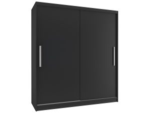 Kleiderschrank 133 cm Belini schwarz matt mit Schiebetüren Hersteller SI SZP2/2/B/B/0/AL