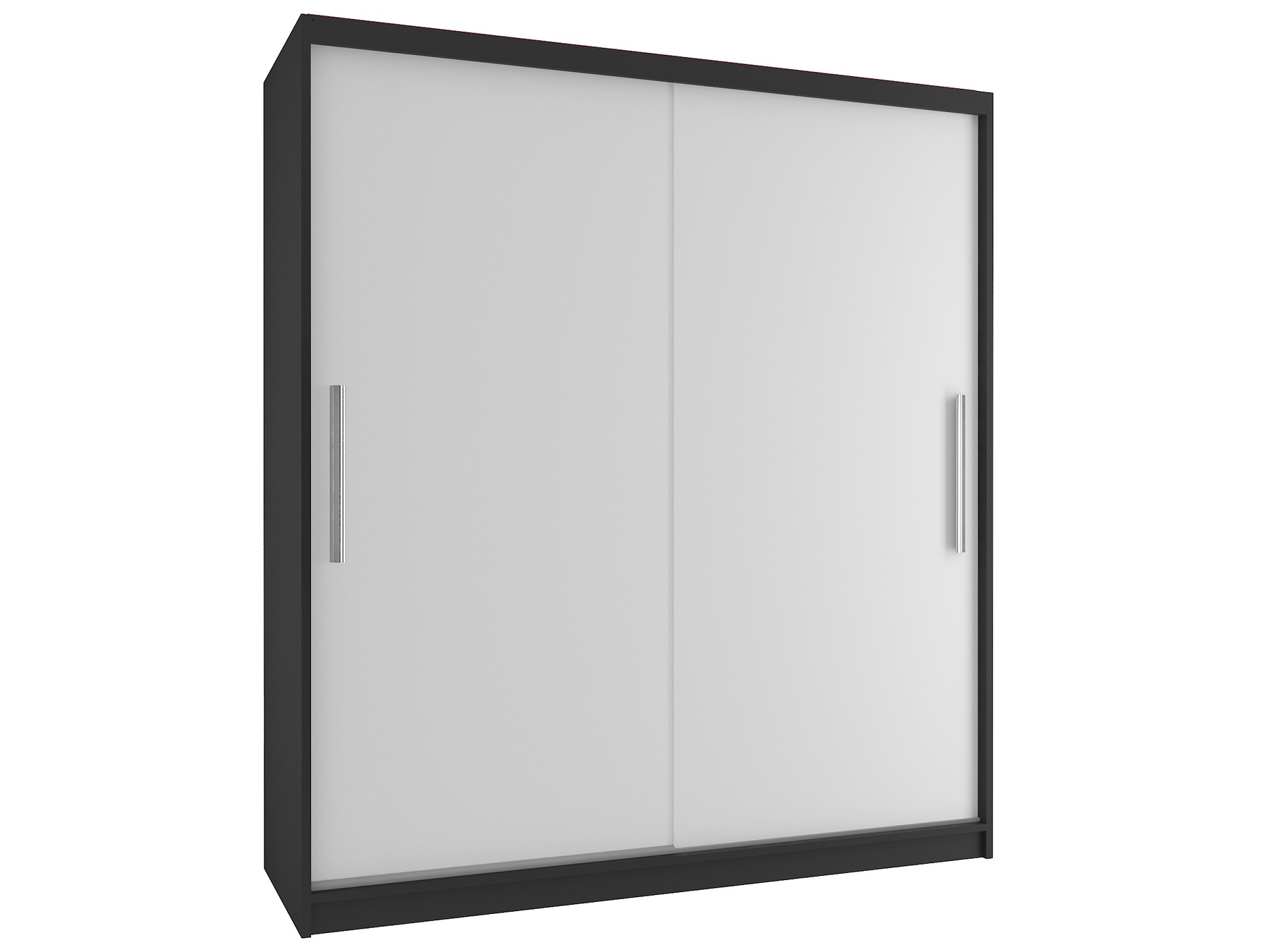 Kleiderschrank 133 cm Belini schwarz matt / weiß matt mit Schiebetüren Hersteller SI SZP2/2/B/W/0/AL