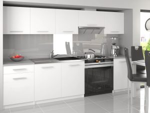 Küchenzeile Belini 240 cm weiß matt mit Arbeitsplatte Uniqa3 Hersteller TOR UNIQA3/3/WT/WT/0/E
