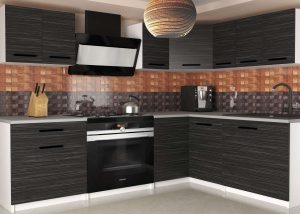 Eckküche Belini 300 cm Königliches Ebenholz mit Arbeitsplatte Armin2 Hersteller TOR ARMIN2/2/WT/HK/0/B1