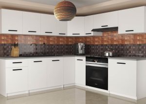 Eckküche Belini 420 cm weiß matt mit Arbeitsplatte Uniqaplus Hersteller TOR UNIQAPLUS/4/WT/WT/0/B1