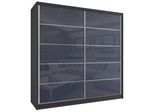 Kleiderschrank mit Schiebetüren 133 cm grau stahlglanz Hersteller BH SZP2/2/B/WI/5S/HI