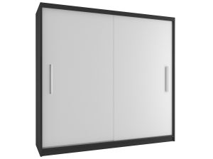Kleiderschrank mit Schiebetüren 200 cm weiß matt Hersteller SI SZP1/2/B/W/0/AL