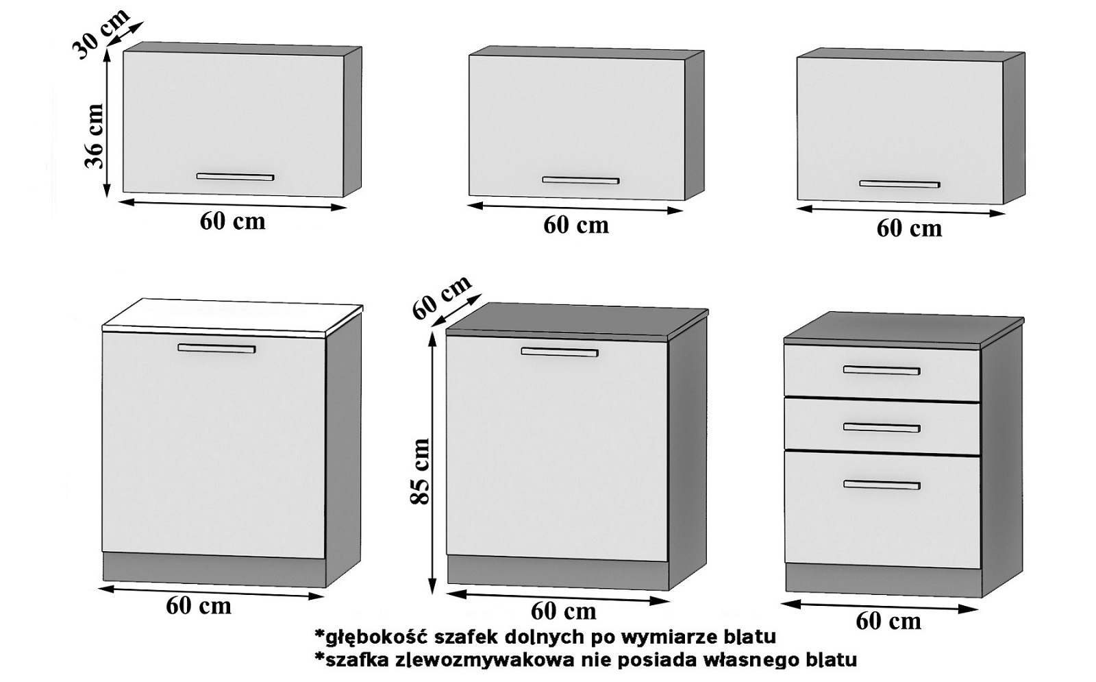 Küchenzeile Belini 180 cm weiß glänzend mit Arbeitsplatte Laurentino2 Hersteller INF LAURENTINO2/2/WT/W/0/B1