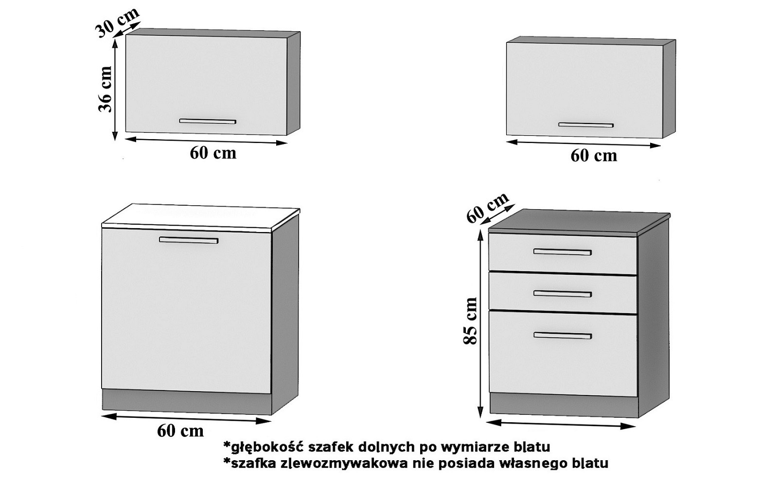 Küchenzeile Belini 120 cm Eiche Wotan mit Arbeitsplatte Vulcano2 Hersteller TOR VULCANO2/3/WT/DW/0/B1