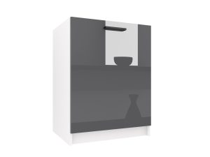 Belini Unterschrank Spülenschrank 60 cm Grau Hochglanz ohne Arbeitsplatte Hersteller INF SDZ60/0/WT/S/0/B1