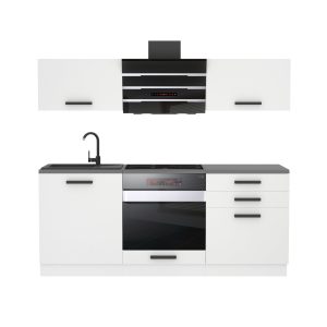 Belini Küchenzeile Premium Komplettversion 180 cm Mattweiß ohne Arbeitsplatte SOPHIA Hersteller TOR SOPHIA/0/WT/WT/0/B1
