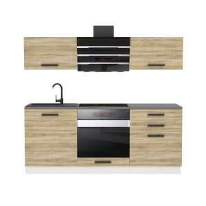 Belini Küchenzeile Premium Komplettversion 180 cm Sonoma-Eiche mit Arbeitsplatte SOPHIA Hersteller