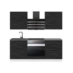 Belini Küchenzeile Premium Komplettversion 180 cm königliches Ebenholz ohne Arbeitsplatte EMILY Hersteller TOR EMILY/0/WT/HK/0/B1
