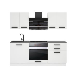 Belini Küchenzeile Premium Komplettversion 180 cm Mattweiß ohne Arbeitsplatte MARY Hersteller TOR MARY/0/WT/WT/0/B1
