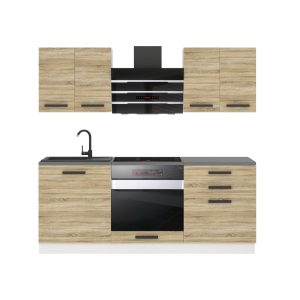 Belini Küchenzeile Premium Komplettversion 180 cm Sonoma-Eiche mit Arbeitsplatte MARY Hersteller