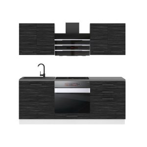 Belini Küchenzeile Premium Komplettversion 180 cm königliches Ebenholz mit Arbeitsplatte MARY Hersteller TOR MARY/0/WT/HK/B/B1
