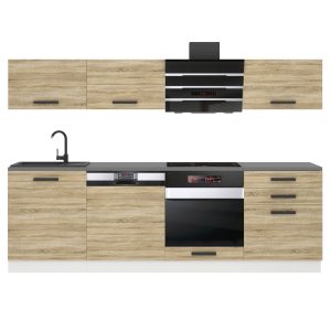 Belini Küchenzeile Premium Komplettversion 240 cm Sonoma-Eiche ohne Arbeitsplatte LINDA Hersteller