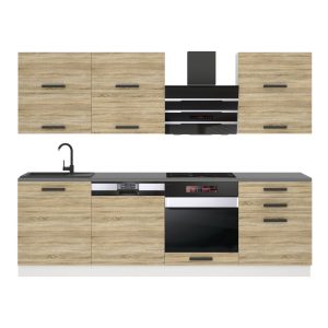 Belini Küchenzeile Premium Komplettversion 240 cm Sonoma-Eiche ohne Arbeitsplatte MADISON Hersteller