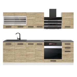 Belini Küchenzeile Premium Komplettversion 240 cm Sonoma-Eiche ohne Arbeitsplatte MARGARET Hersteller