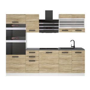 Belini Küchenzeile Premium Komplettversion 240 cm Sonoma-Eiche ohne Arbeitsplatte TRACY Hersteller TOR TRACY/0/WT/DS/0/B1
