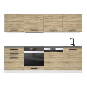 Belini Küchenzeile Premium Komplettversion 240 cm Sonoma-Eiche ohne Arbeitsplatte ALICE Hersteller