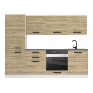 Belini Küchenzeile Premium Komplettversion 240 cm Sonoma-Eiche ohne Arbeitsplatte SANDY Hersteller