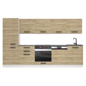 Belini Küchenzeile Premium Komplettversion 300 cm Sonoma-Eiche ohne Arbeitsplatte ROSE Hersteller
