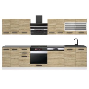 Belini Küchenzeile Premium Komplettversion 300 cm Sonoma-Eiche ohne Arbeitsplatte LUCY Hersteller