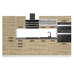 Belini Küchenzeile Premium Komplettversion 300 cm Sonoma-Eiche ohne Arbeitsplatte MILA Hersteller TOR MILA/0/WT/DS/0/B1