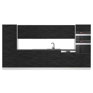 Belini Küchenzeile Premium Komplettversion 360 cm königliches Ebenholz ohne Arbeitsplatte NAOMI Hersteller TOR NAOMI/0/WT/HK/0/B1