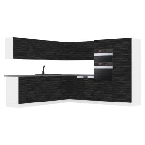 Belini Küchenzeile Premium Komplettversion 540 cm königliches Ebenholz ohne Arbeitsplatte JANE Hersteller TOR JANE/0/WT/HK/0/B1