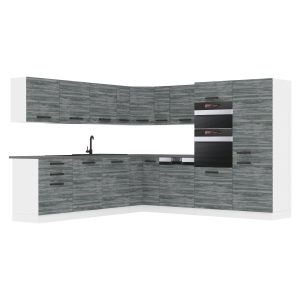 Belini Küchenzeile Premium Komplettversion 540 cm Grau Anthrazit Glamour Wood ohne Arbeitsplatte JANE Hersteller