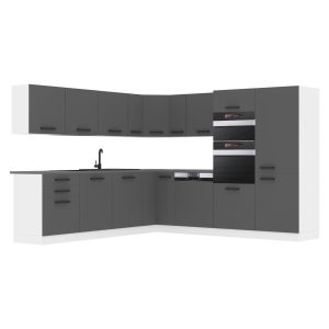 Belini Küchenzeile Premium Komplettversion 540 cm Mattgrau ohne Arbeitsplatte JANE Hersteller TOR JANE/0/WT/SR/0/B1