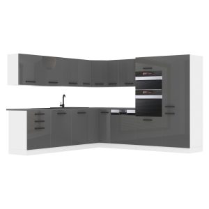 Belini Küchenzeile Premium Komplettversion 540 cm Hochglanzgrau ohne Arbeitsplatte JANE Hersteller INF JANE/0/WT/S/0/B1