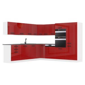 Belini Küchenzeile Premium Komplettversion 540 cm Hochglanzrot ohne Arbeitsplatte JANE Hersteller INF JANE/0/WT/R/0/B1