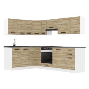 Belini Eckküche Premium Komplettversion 420 cm Sonoma-Eiche ohne Arbeitsplatte JANET Hersteller TOR JANET/0/WT/DS/0/B1