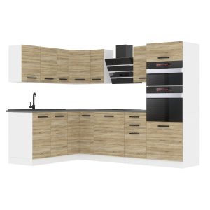 Belini Eckküche Premium Komplettversion 420 cm Sonoma-Eiche ohne Arbeitsplatte MELANIE Hersteller TOR MELANIE/0/WT/DS/0/B1
