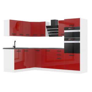 Belini Eckküche Premium Komplettversion 420 cm Hochglanzrot ohne Arbeitsplatte MELANIE Hersteller INF MELANIE/0/WT/R/0/B1
