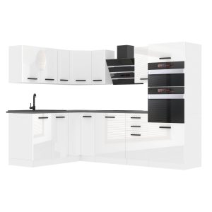 Belini Eckküche Premium Komplettversion 420 cm Hochglanzweiß Arbeitsplatte MELANIE Hersteller