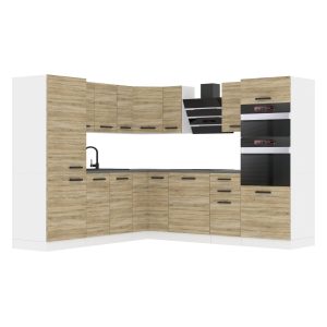 Belini Eckküche Premium Komplettversion 480 cm Sonoma-Eiche ohne Arbeitsplatte STACY Hersteller TOR STACY/0/WT/DS/0/B1