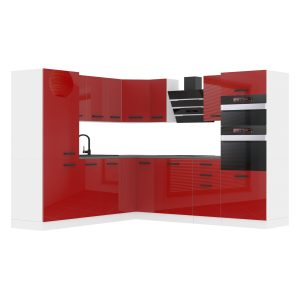 Belini Eckküche Premium Komplettversion 480 cm Hochglanzrot ohne Arbeitsplatte STACY Hersteller