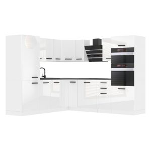 Belini Eckküche Premium Komplettversion 480 cm Hochglanzweiß Arbeitsplatte STACY Hersteller